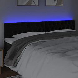 Avis Maison Chic Tête de lit scandinave à LED,meuble de chambre Noir 200x7x78/88 cm Velours -MN95239