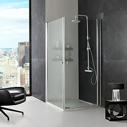 Kiamami Valentina CABINE DE DOUCHE CRISTAL CARÉE A DEUX BATTANTS EN VERRE 70X70 CM | CRISTAL