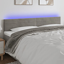 Maison Chic Tête de lit scandinave à LED,meuble de chambre Gris clair 200x5x78/88 cm Velours -MN34202