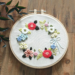 Avis 2xKit de Démarrage de Broderie avec Motif Florales, DIY Point de Croix Broderie Starter kit,Embroidery Starter Kit pour Adultes Débutant