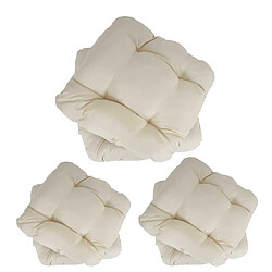 Decoshop26 6x coussins de chaise de jardin terrasse balcon 41x38x8cm tissu crème 04_0002595