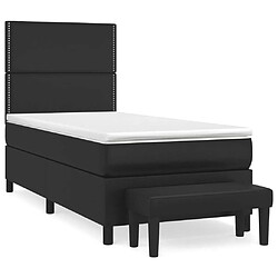 Maison Chic Lit Adulte - Lit simple Lit à sommier tapissier avec matelas moelleux - Meuble de Chambre - Noir 90x200 cm Similicuir -MN47358