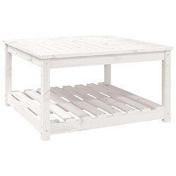 vidaXL Table de jardin blanc 82,5x82,5x45 cm bois massif de pin