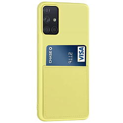 Coque en silicone anti-rayures avec porte-carte jaune pour votre Samsung Galaxy A71 5G SM-A716