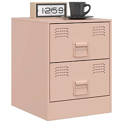 Avis vidaXL Table de chevet rose 34,5x39x44 cm acier