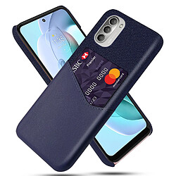 Coque en TPU + PU avec porte-carte bleu pour votre Motorola Moto G51 5G