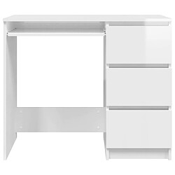 Maison Chic Bureau,Table de travail,bureau de travail pour chambre Blanc brillant 90x45x76 cm Aggloméré -GKD88538 pas cher