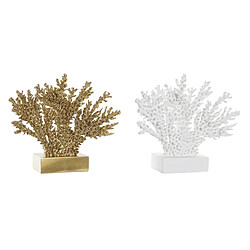 Figurine Décorative DKD Home Decor Doré Corail Blanc Résine méditerranéen (34 x 10 x 27,5 cm) (2 Unités)