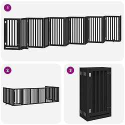 Acheter vidaXL Barrière pour chien porte pliable 12panneaux noir bois peuplier