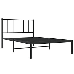 Acheter vidaXL Cadre de lit métal sans matelas avec tête de lit noir 90x190 cm