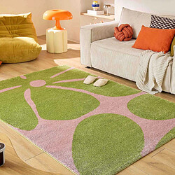 Avis Jardindeco Tapis intérieur à poils longs Swing 385 vert 160 x 230 cm.