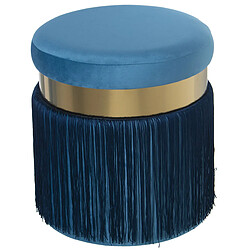 Pouf Alexandra House Living Bleu Velours Bois 40 x 43 x 40 cm