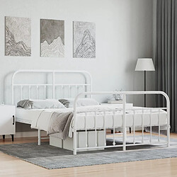 Maison Chic Lit adulte - Lit simple Cadre de lit métal avec tête de lit/pied de lit,Structure du lit Contemporain pour chambre blanc 140x190cm -MN74755