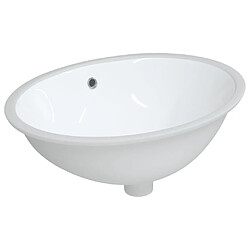 vidaXL Évier de salle de bain blanc 56x41x20 cm ovale céramique