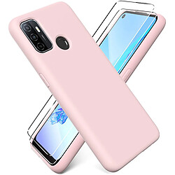 Coque Silicone Couleur Rose + 2 Verres Trempes Pour Oppo A53 / A53S Little Boutik®