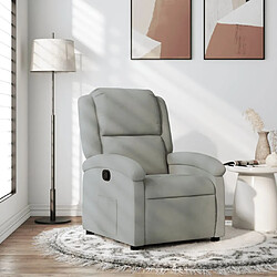 vidaXL Fauteuil inclinable gris clair velours