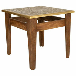 Table Basse Alexandra House Living Marron Or Métal Bois de manguier 45 x 42 x 45 cm