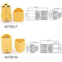 Avis 5 paires de connecteurs MT60 de haute qualité, prise ESC 3,5 mm, mâle-femelle, connecteurs de batterie modèle RC Lipo