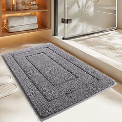 LUUCOZK Tapis de bain antidérapants Tapis de bain absorbants à séchage rapide pour salle de bainTapis-Gris foncé-40x60cm