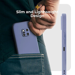 Moozy Minimalist Series Coque en Silicone pour Huawei Mate 20 Pro, Bleu Gris - Finition Mate, Housse de Protection légère en TPU Souple et Mince avec Surface mate