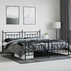 Avis Maison Chic Lit adulte - Lit simple Cadre de lit métal avec tête de lit/pied de lit,Structure du lit Contemporain pour chambre noir 200x200 cm -MN17861