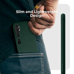 Moozy Minimalist Series Coque en silicone pour Xiaomi Mi Note 10, Xiaomi Mi Note 10 Pro, Vert minuit – Finition mate fine et souple en TPU