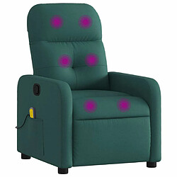 Maison Chic Fauteuil Relax pour salon, Fauteuil de massage inclinable Vert foncé Tissu -GKD17080