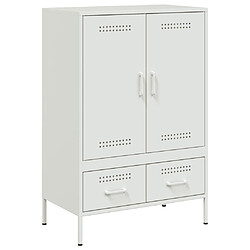 vidaXL Buffet haut blanc 68x39x101,5 cm acier