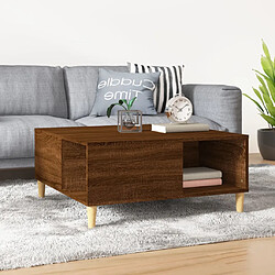 vidaXL Table basse chêne marron 80x80x36,5 cm bois d'ingénierie