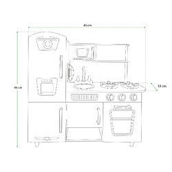 Acheter Cuisine pour Enfants Bois Robincool Leire Pink 85x33x89 cm Four, Réfrigérateur, Micro-ondes, Évier et Cuisinière | Rose Vintage