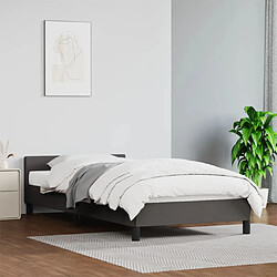 vidaXL Cadre de lit avec tête de lit sans matelas gris 80x200 cm