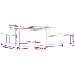 vidaXL Tables basses 2 pcs Chêne fumé Bois d'ingénierie pas cher