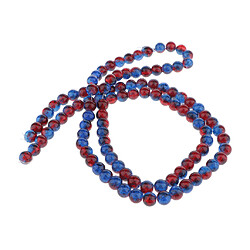 Acheter 100pcs Perles De Verre Colorées Rondes En Vrac Espaceur Bricolage Rouge Et Bleu