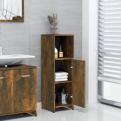 Acheter Maison Chic Armoire de bain,Meuble de rangement de salle de bain,Meuble haut Chêne fumé 30x30x95 cm Bois d'ingénierie -GKD314889