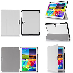 Xeptio Samsung Galaxy Tab S 10.5 pouces : Housse protection smartcover pliable Style Cuir blanc - Etui coque