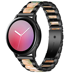 Bracelet en résine + acier inoxydable de 20 mm noir/rose vert pour votre Samsung Galaxy Watch4 40mm/Watch4 44mm/Watch4 Classic 46mm