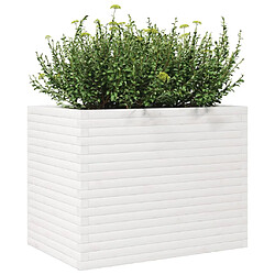 Avis vidaXL Jardinière blanc 90x60x68,5 cm bois de pin massif