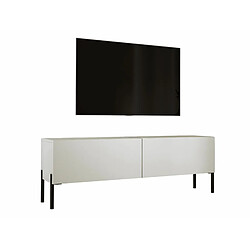 3XELIVING Meuble TV en couleur Cachemire avec pieds droits en noir, D: l : 140 cm, H : 52 cm, P : 32 cm