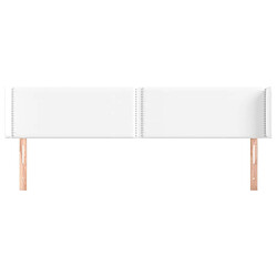 Avis Maison Chic Tête de lit scandinave avec oreilles,meuble de chambre Blanc 203x16x78/88 cm Similicuir -MN61278