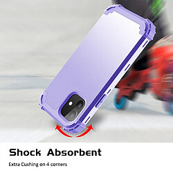 Acheter Wewoo Coque Rigide Pour iPhone 11 PC + Silicone Protection anti-chute de téléphone portable en trois parties Bback Cover Violet clair