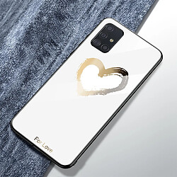 Coque en TPU verre de surface d'impression blanc/par amour pour votre Samsung Galaxy A71