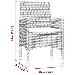 Avis vidaXL Ensemble à manger de jardin avec coussins 7 pcs Noir