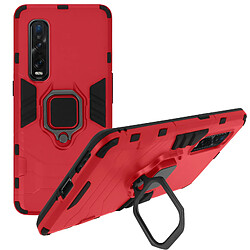 Avizar Coque Oppo Find X2 Pro Antichoc Multicouche Bague Support Vidéo Rouge