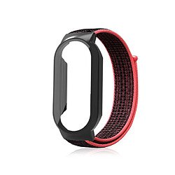 Bracelet en nylon pour votre Xiaomi Mi Band 7/7 NFC - Black rouge/noir