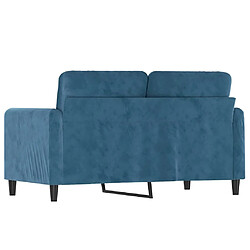 Maison Chic Canapé à 2 places,Sofa de Salon,Canapé droit Bleu 120 cm Velours -GKD629930 pas cher