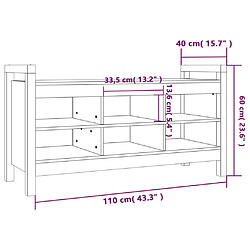 vidaXL Banc d'entrée Gris 110x40x60 cm Bois de pin massif pas cher