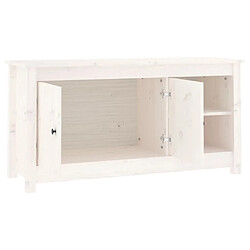 Avis vidaXL Meuble TV Blanc 103x36,5x52 cm Bois de pin massif