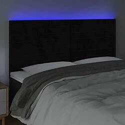 Avis Maison Chic Tête de lit scandinave à LED,meuble de chambre Noir 180x5x118/128 cm Velours -MN85669