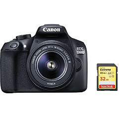 CANON EOS 1300D KIT EF-S 18-55mm F3.5-5.6 III + 32G SD card