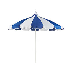 Beliani Parasol de jardin d 245 cm bleu et blanc MINOA